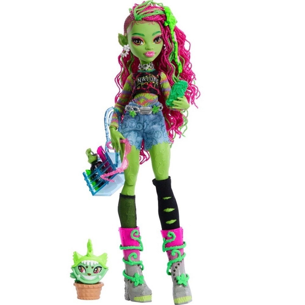 Monster High Venus McFlytrap Doll wi/ Pet Plant Monster Chewlian & Accessories